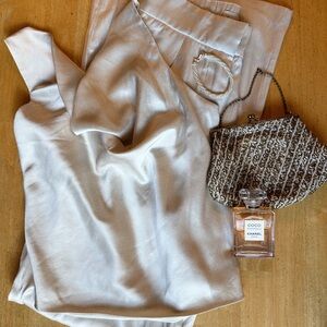 abercrombie satin top and trousers set